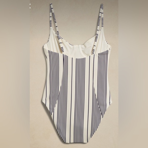 NWT Onia Isabella Pique One Piece Striped Swimsuit - Picture 2 of 8